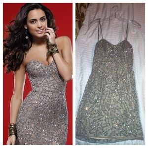Sequin Embellished Short Scala Dress 14260