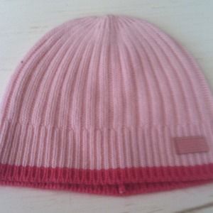 Pink beanie hat coach