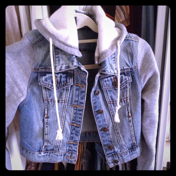Jean and Sweatshirt Jacket - Picture 1 of 4