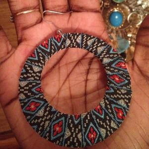 Tribal Print Circle Earrings
