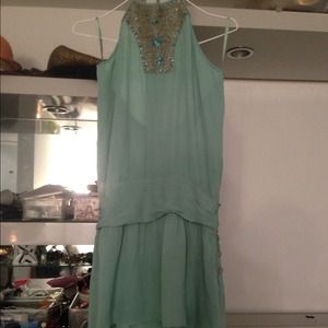 Vintage seafoam green halter dress/tunic