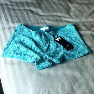 Teal Lace Shorts