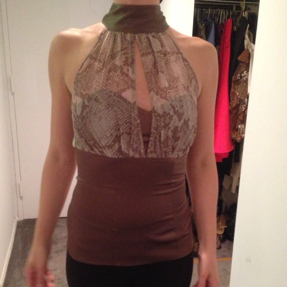 Arden B snake print silk blouse