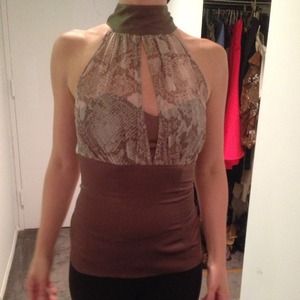 Arden B snake print silk blouse