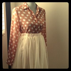 S🚫LD Chiffon Polka Dot Shirt