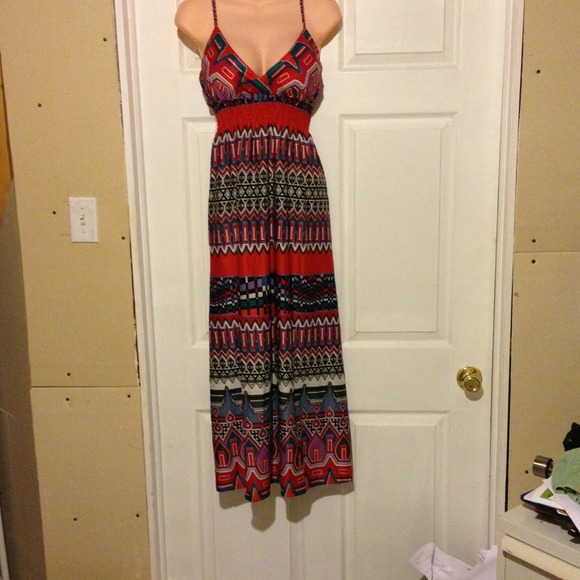 ***SOLD***Geometric designed multi colored maxi