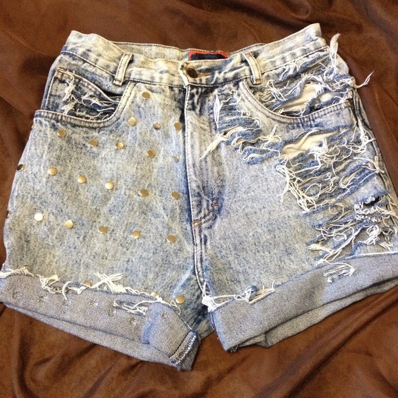Royalty//Acid wash high waisted shorts! - Picture 1 of 3