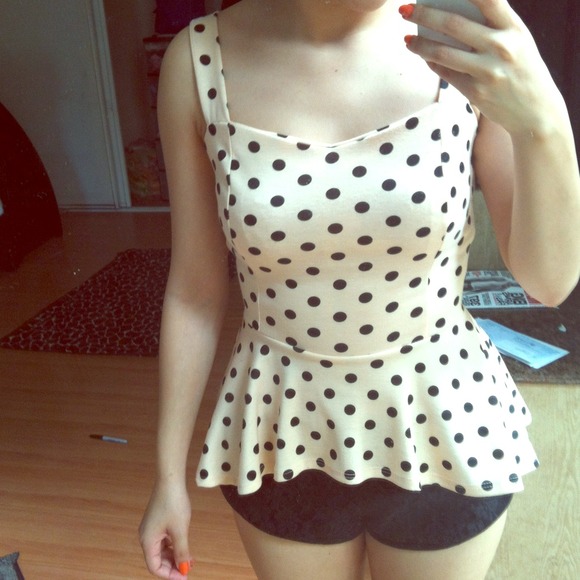 Polk dot peplum shirt