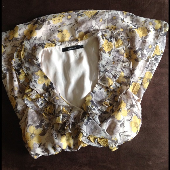 Art and co flower yellow and grey dress