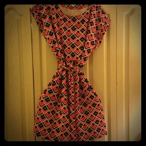 !Reduced! Gap print dress. Navy blue & Diva pink.