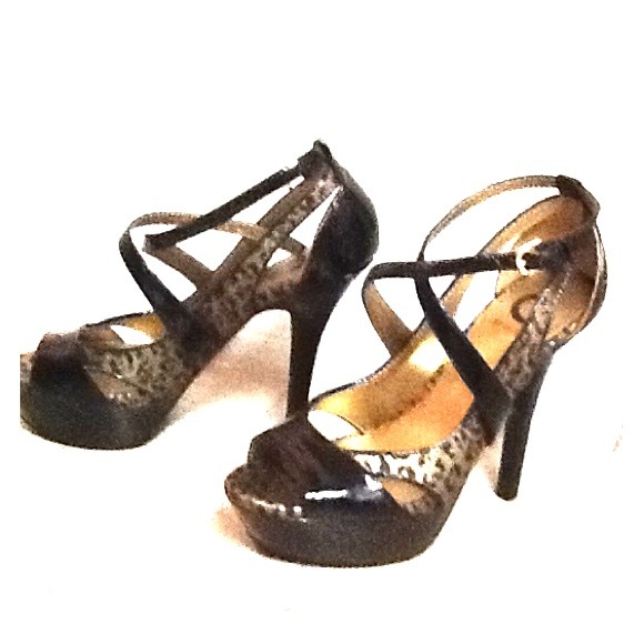 Cheetah print stilettos by Guess