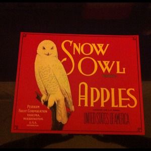 ❤️Sold ❤️Snow Owl Vintage Apple Crate Label
