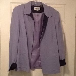 Tahari Levine sky blue and charcoal jacket