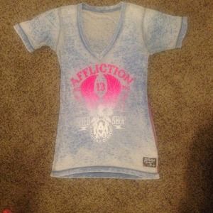Women's Affliction vneck tshirt
