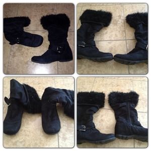 Black suede boots, very good condition!!!💛