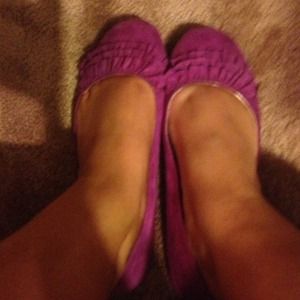 Purple ruffle flats