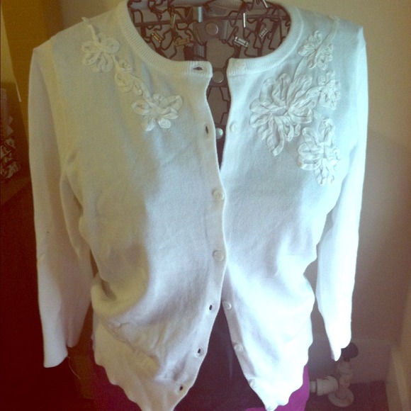 White Cardigan Sweater