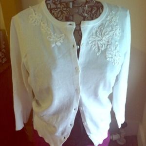 White Cardigan Sweater