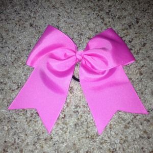 BRAND NEW! Pink cheer bow with pony tail