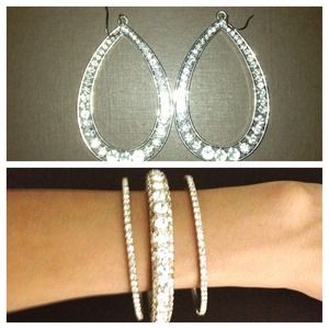 Rhinestone Bangles/ Earrings