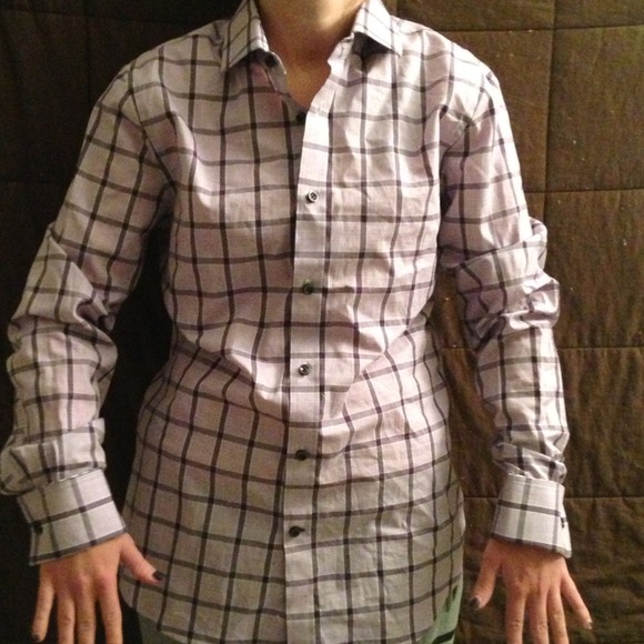 ❌SOLD❌ Men's Express Purple Plaid Button Up SOLD❌