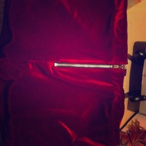 Burgundy velvet high waisted  zipper booty shorts