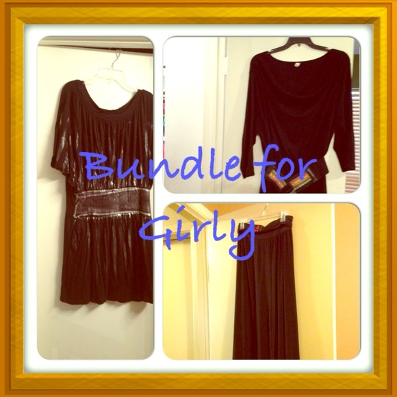 Bundle of dress, skirt, and shirt