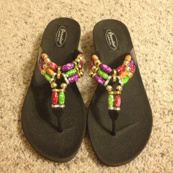 Shoes - Multi-coloured beaded sandals