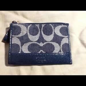 Denim Blue Coach Card holder