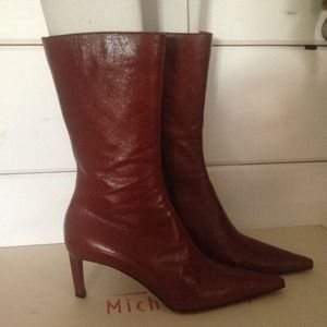 Michel perry brownish red leather boots! 👢