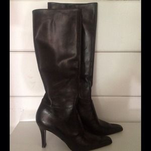Nichole miller "blast" black leather boots 👢