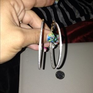 18kt gold over silver full diamond hoop earrings