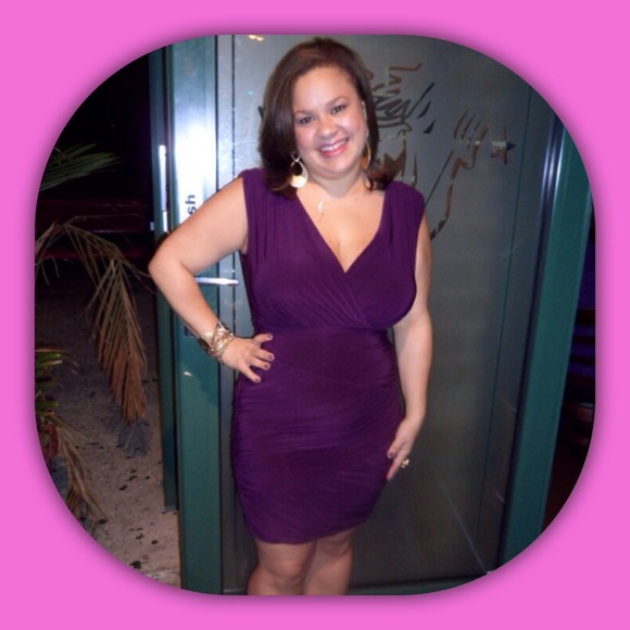 Purple gathered dress