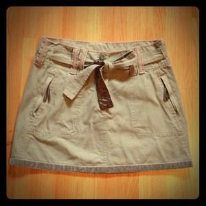 Army green utility mini skirt