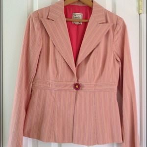 Nanette Lepore pink thin-stripe jacket