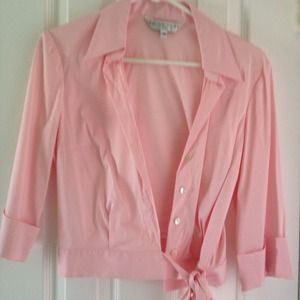 Trina Turk cropped blouse with side tie