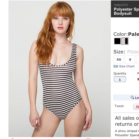 American Apparel Other - NWT American apparel striped bodysuit