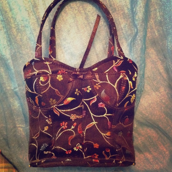 Handbags - Adorable Printed Corset Purse w/ Lace-up Back