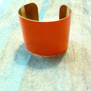 Coral Cuff Bracelet w/ Gold Accents