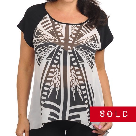 Tops - ***Plus Size*** White and Black top