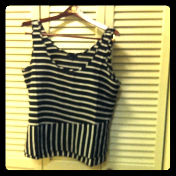 Black and white striped Gap tank.