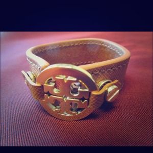 Authentic Tory Burch Logo Skinny cuff Bracelet