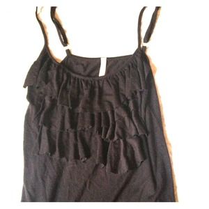 Black ruffle tank top
