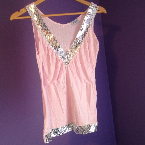 Pink sequin top