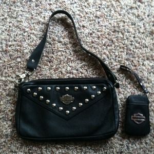 Harley Davidson leather purse. HD phone case.