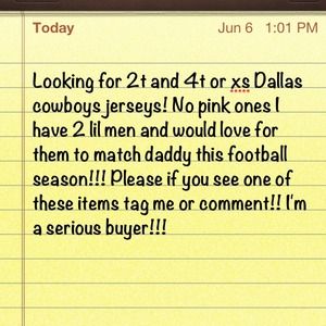 Looking for 2 Dallas Cowboys Jerseys!!!!