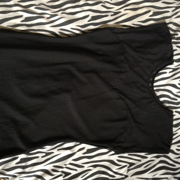 American Apparel sheer and nylon black dress