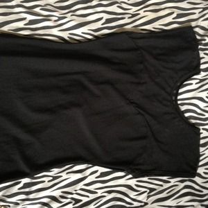 American Apparel sheer and nylon black dress