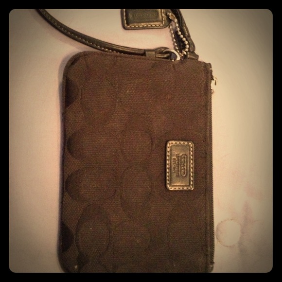 Authentic black coach wristlet