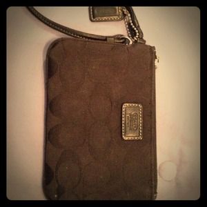 Authentic black coach wristlet